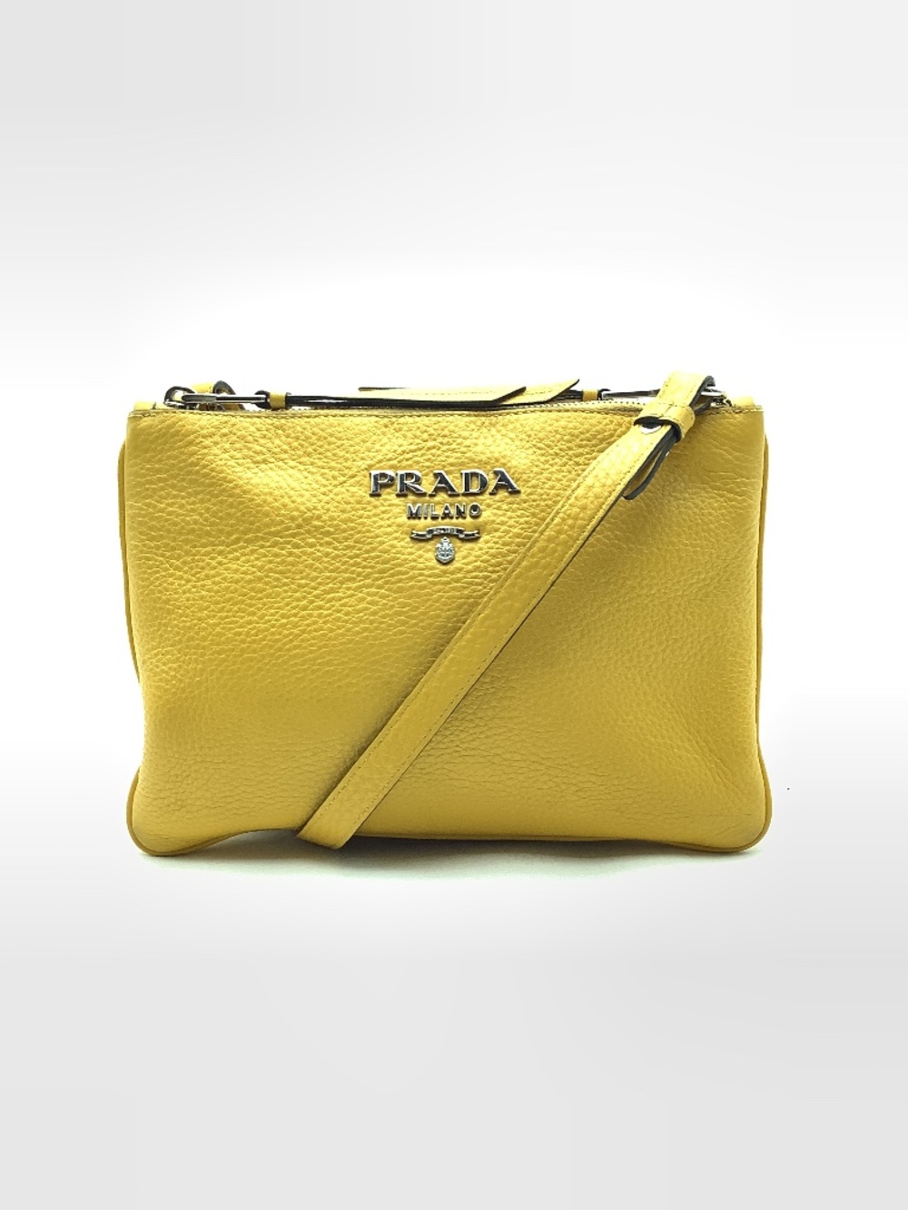 Prada Yellow Leather Crossbody Bag